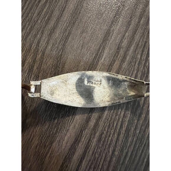 Vintage Mexican Silver & Enamel Bangle Bracelet With Floral Design - Picture 5 of 6